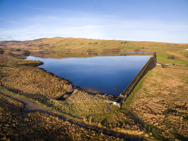 Reservoir photographed by Drone